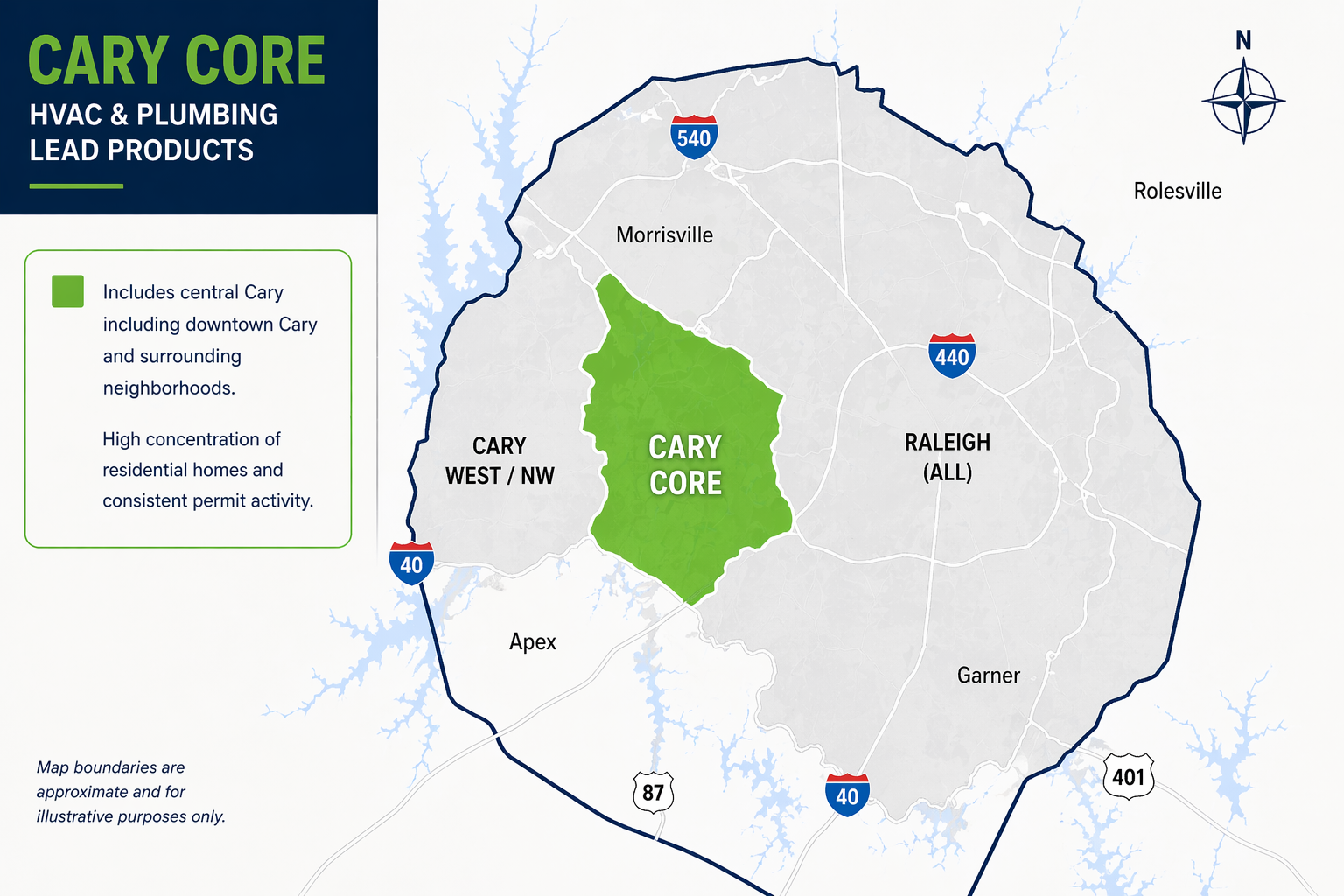 Cary Core territory map